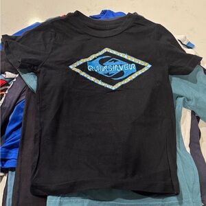Quiksilver Black Tee with Blue Logo